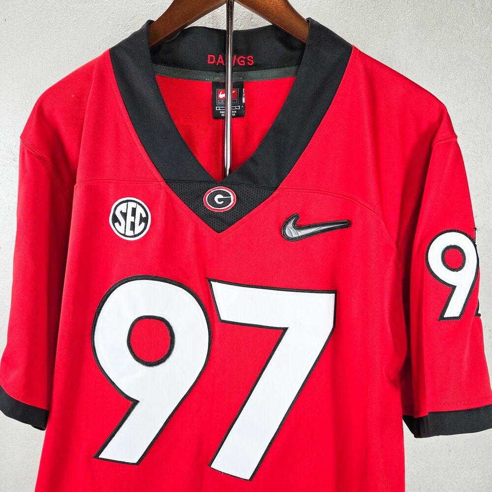 Vintage Y2K Nike Georgia Bulldogs Brooks Buce 97 Sewn Football Jersey Sz L